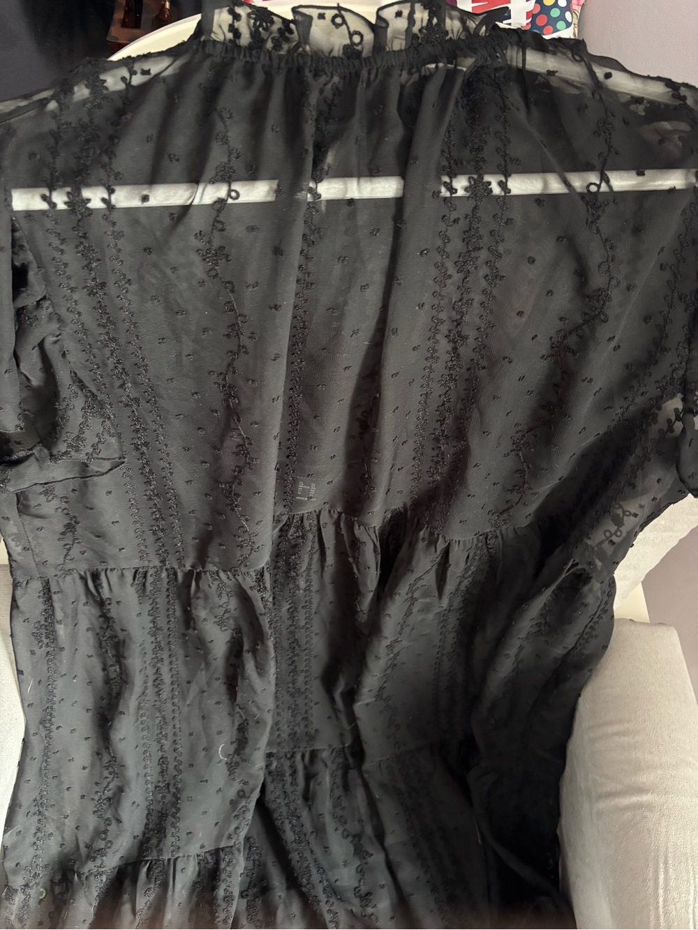 NWT Forever 21 plus! Black Sheer short sleeve Dress with black slip under - Picture 3 of 5